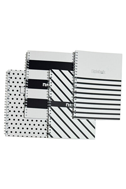KarmaOfis A5 Spiral Zebra Notebook 40 Sheets 4-Ring (All Unlined)