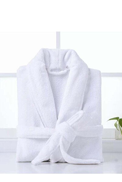 Desket رداء حمام فاخر من قطن تيري أبيض - مقاس واحد للجنسين | قطن ١٠٠٪، عالي ا...