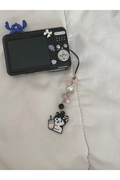 amourina Kahve İçen Tatlı Kedi Fairycore Coquette Kamera Charmı Çanta Charmı ...