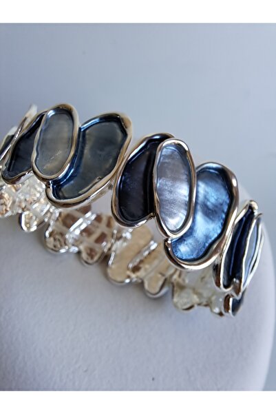 BHR AKSESUAR سوار مرن باللون الأزرق الرمادي على طراز بوهو