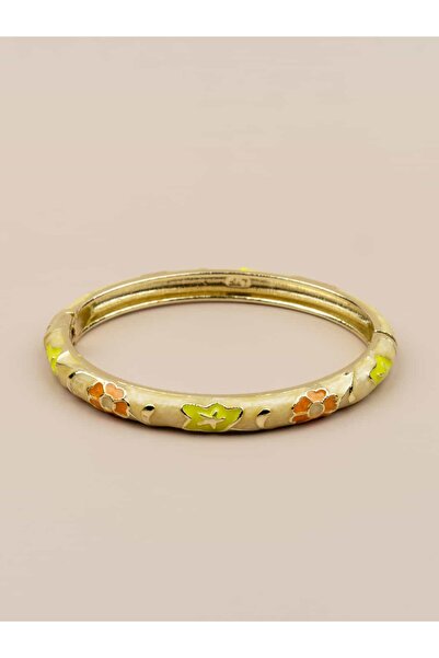 Portakal Esintisi سوار فلورافين المطلي بالمينا بنمط الزهور الملونة