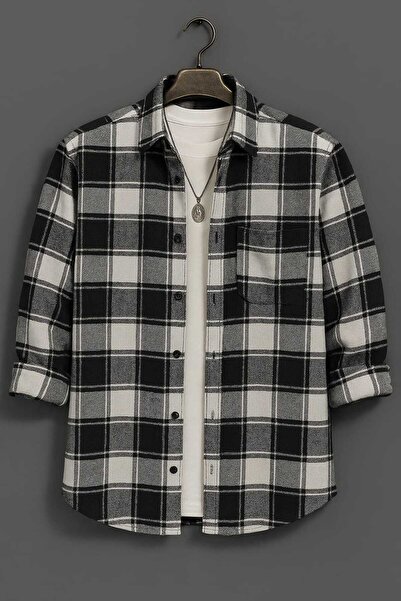 YNGMENCLASS Πουκάμισο ξυλοκόπο μεγάλου μεγέθους με τσέπες