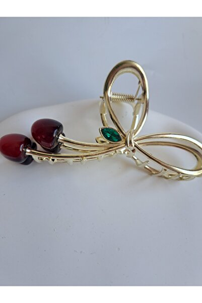 BHR AKSESUAR مشبك شعر كبير الحجم بتصميم الكرز (12.4 سم)