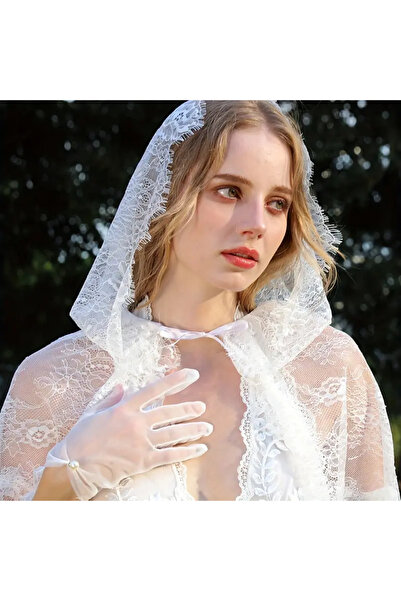 Eva Flore Κομψό σάλι με δαντέλα για νύφες - Βραδινό φόρεμα με δαντέλα μπολερό - Μπολερό για νυφικό