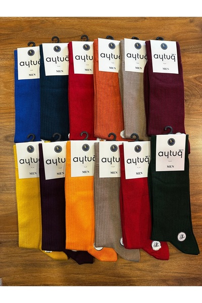 Aytuğ Premium Bamboo Seamless Comfortable Men's Colorful Socks 6 Pack