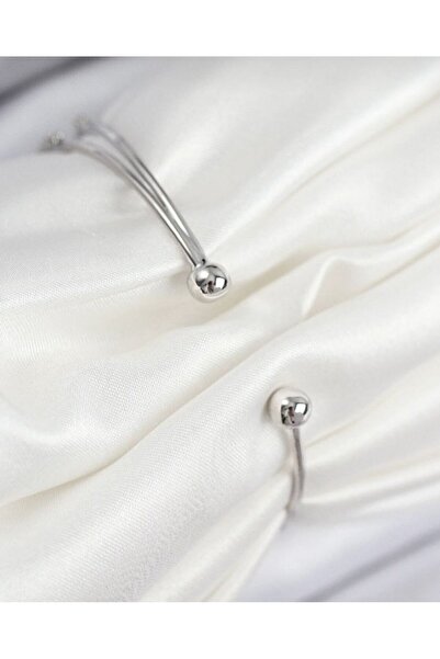 Ses pirinç zirkon taşlı baget model gümüş renk bileklik