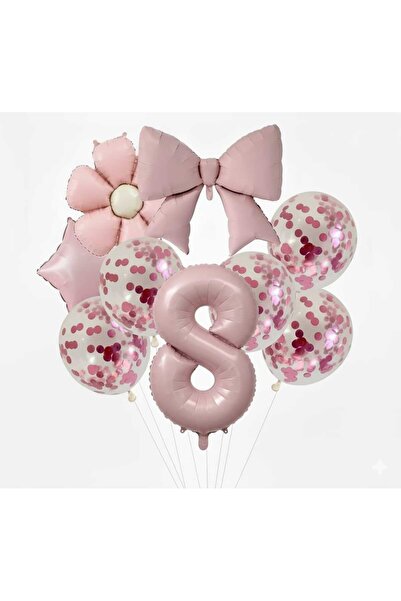 DÜVENCİ TİCARET Σετ μπαλόνια γενεθλίων με φιόγκο, μπαλόνια αλουμινόχαρτο με σ...