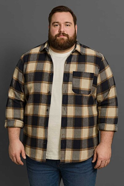 YNGMENCLASS Large Size Oversized Plaid Lumberjack Shirt with Pockets
