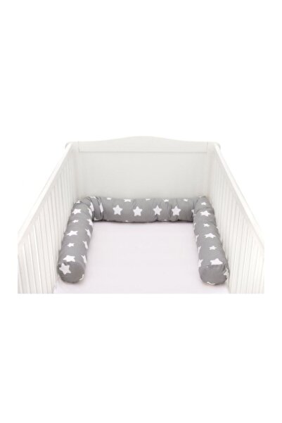 Fillikid Bară laterală de protecție pentru pat din lemn 190 cm, gri stea