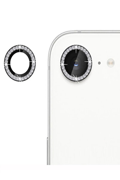 HyperAge (2 Adet) iPhone 16E / 17E Taşlı Kamera Koruyucu 9H Sertlik Çizilmeye...