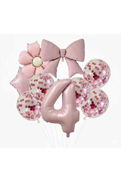 DÜVENCİ TİCARET fiyonk papatya yıldız folyo balonlu daoğum günü yaş balon set