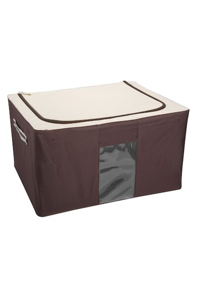 SHOPIENS Shopiens clothes storage bag, ecru brown with frame, 50x40x28 cm