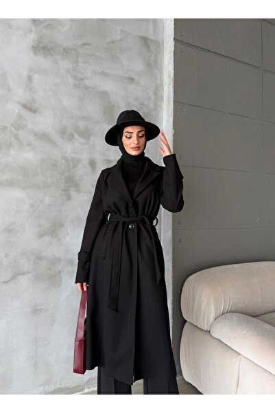 Aranlı tekstil Μεσαίου μεγέθους Τζαμάλι Καστανό Παλτό