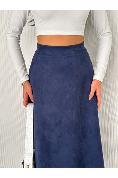 MİSPİER Suede Flared Skirt