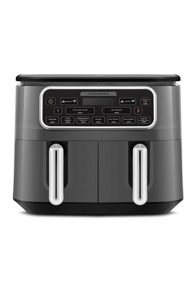 Karaca Air Pro Cook Duo Köz Xxxl 4+4 Litre Airfryer Space Gray 8 Kişilik