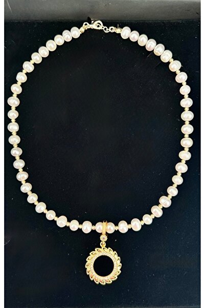 İNCİ TAKI TASARIM Çeyrek takılan inci kolye cam inci çeyrekli kolye