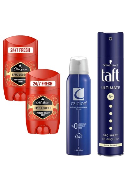 Old Spice Epic Legend Stick 50 ml 2 ADET + CaldionErkek Deodorant 150ml + Taf...