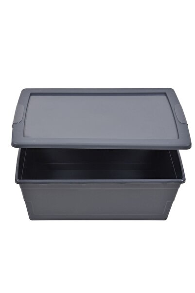 SHOPIENS Plastic Storage Box with Lid Shopiens®, Matte Gray, 9L, 38x24x14 cm