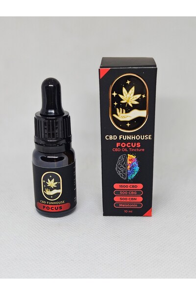 CBD Funhouse Tinctură de ulei CBD FOCUS 25% (15%CBD+5%CBG+5%CBN+Melatonină) – 10 ml