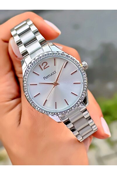 Ferrucci Kadın Kol Saati Orjinal Saat Çelik Kordon Su Geçirmez 2 yıl Garantili Bileklik Hediyeli