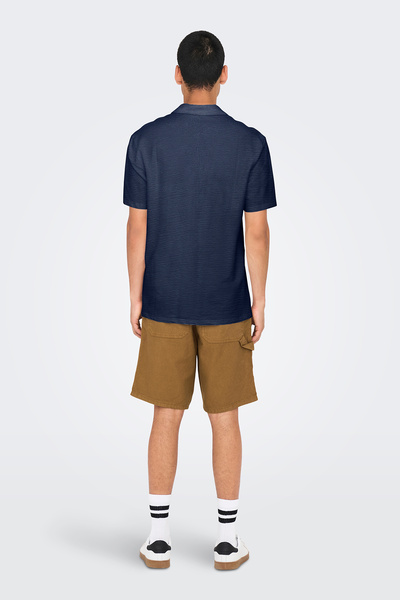 Only & Sons Onskian Бавовняна сорочка з регулярним кроєм та ґудзиками на комірі-поло для чоловіків СОРОЧКА З КОМІРОМ-ПОЛО 22028694