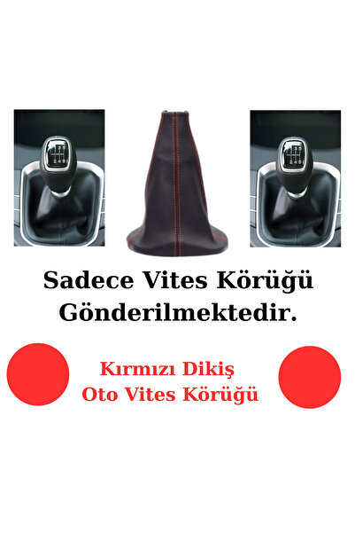 AlpiLeo Custom Fiat Idea Compatible Car,Auto,Vehicle Gear Gaiter Red Stitch