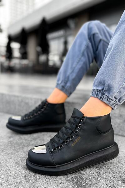 Zerenyus Ανδρικές χειμερινές μπότες Roma Mirror Lace-up Μαύρες