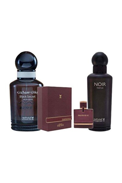 Al majed oud عطر بريستيج روبي، عطر بلاك سيكريت كلاسيك 100 مل، وعطر نوار 150 مل