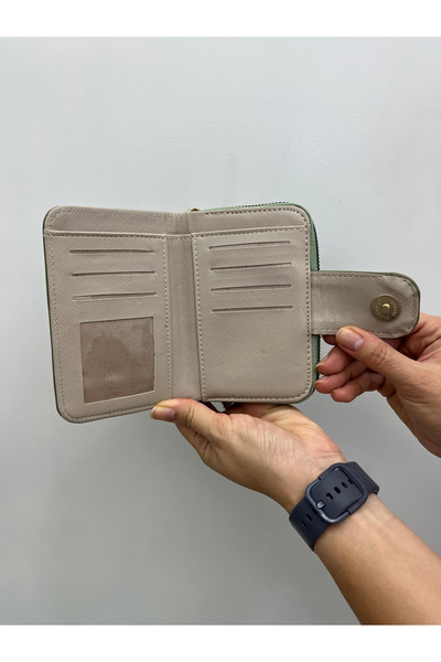 shiny ever Medium Size Green Gold Detailed Women's Leather Wallet