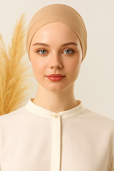 Melodi Scarf Women's Hijab Tie-Back Seamless Cross Bonnet Brown