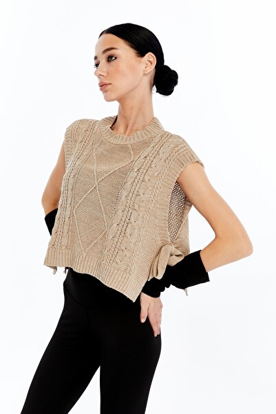 MA ananas Side Tie Hair Braid Sweater