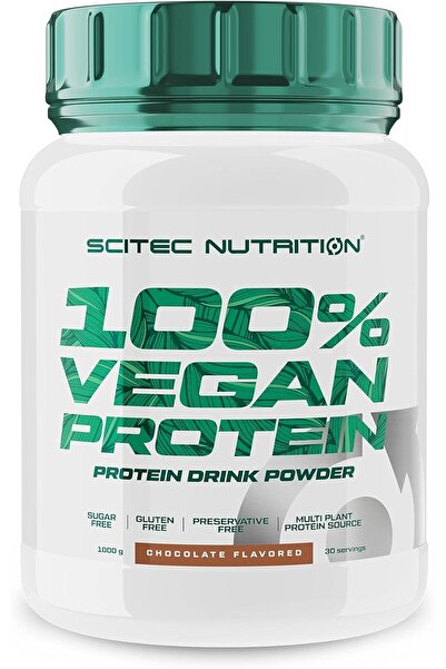 Scitec Nutrition 100% بروتين نباتي، مسحوق مشروب بروتين نباتي مع فيتامين ب12، 1 كجم، شوكولاتة