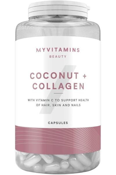 MYVITAMINS جوز الهند والكولاجين V1، بدون نكهة، 180 كبسولة