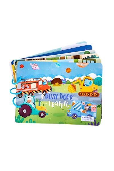 bebeLOGIC Carte senzorială Montessori cu autocolante, Vehicule