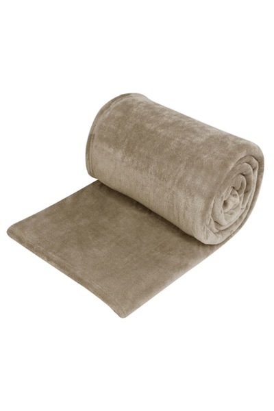 SHOPIENS Pătură dublă din catifea Plus Shopiens®, gri taupe, 230 x 220 cm