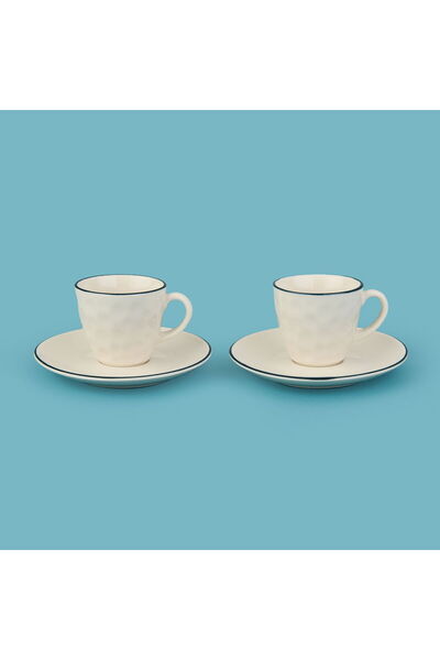ASPARTAM Kitchen Hammer Set of 2 Cups - Cream / Blue - 90 ml