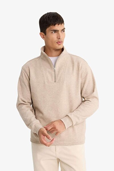 DeFacto Regular Fit Stand Collar Half Zip Sweatshirt F4137Ax25Au