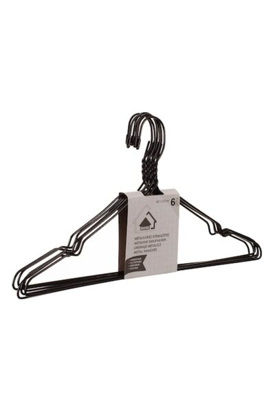 SHOPIENS Set 6 umerașe metalice Shopiens®, negre, 40 cm