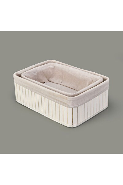 MATMEL Coș decorativ multifuncțional Living, 2 piese - alb