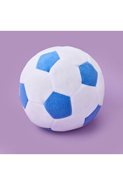 MATMEL Pernă cu minge de fotbal moale - albă / albastră - 30x30 cm
