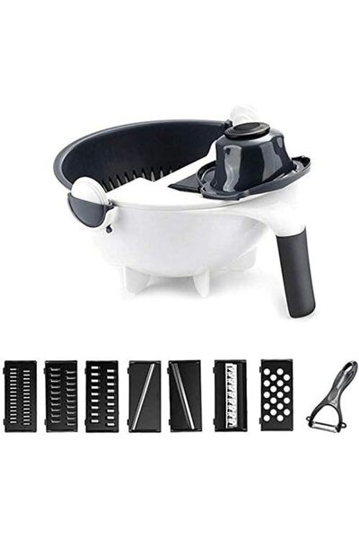 Othes قطاعة الخضار والفاكهة، محمولة، مع سلة تصريف سوداء