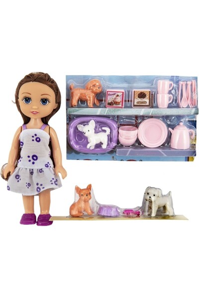 Birlik Oyuncak Mini Dog Sitter Kaibibi Baby with Food Set