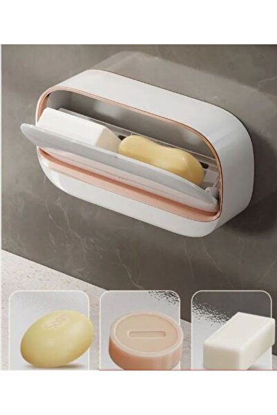 btm home Kapaklı Katı Sabunluk – Kendinden Su Boşaltmalı, Su Akıtmaz Hijyenik Sabun Kutusu Banyo & Mutfak