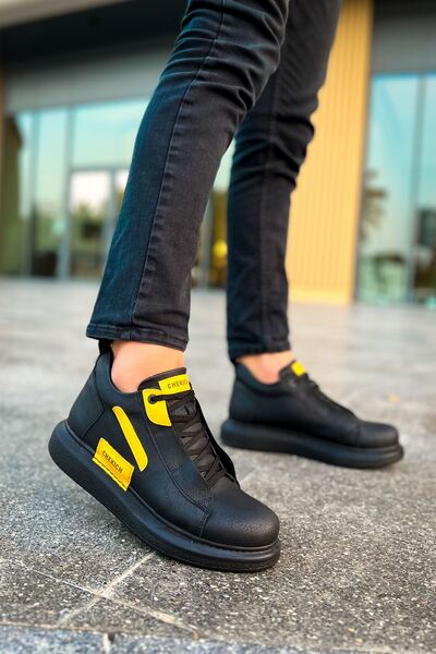 Zerenyus Χειμερινές ανδρικές μπότες σε στυλ Frogner Μαύρο κίτρινο