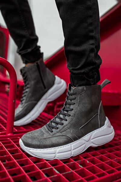 Zerenyus Ανδρικά αθλητικά μποτάκια Acro με φερμουάρ ανθρακί