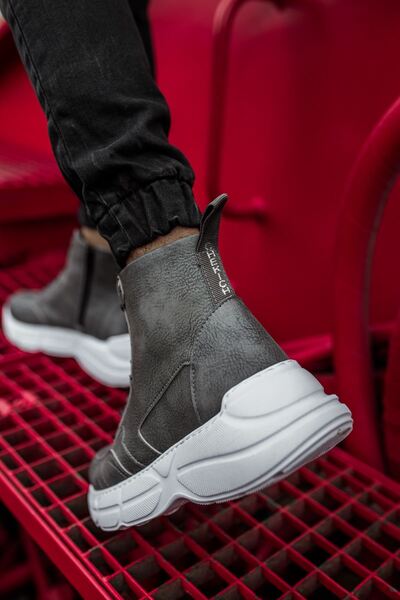 Zerenyus Ανδρικά αθλητικά μποτάκια Acro με φερμουάρ ανθρακί