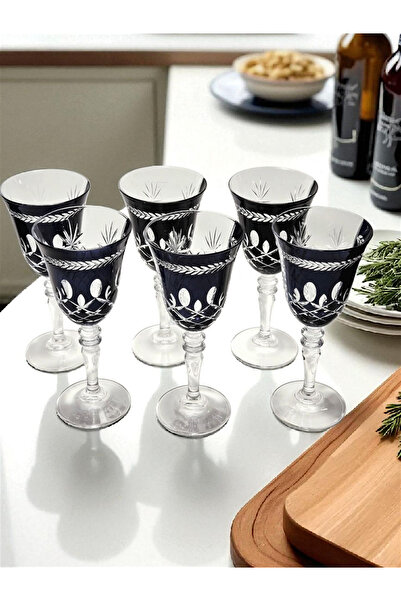 AYZ HOME Colorful Cut Crystal Glass Set of 6 Glasses