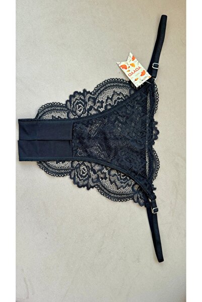 YOYYO Dantelli Ağ Kısmı Açık Külot Kadın Fantazi Külot Kadın İç Giyim Bel Kısmı Ayarlanabiliri 2'Li SET