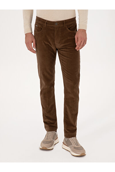 Cacharel Vizon Straight Fit Pamuk Karışımlı İnce Fitilli Kadife Kanvas Pantolon 50314000-VR052