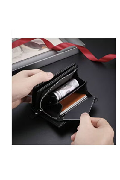 Fstyle New Men's Vintage Style Deer Head Design Wallet, Multifunctional Practical Zipper Wallet, Multi-slots